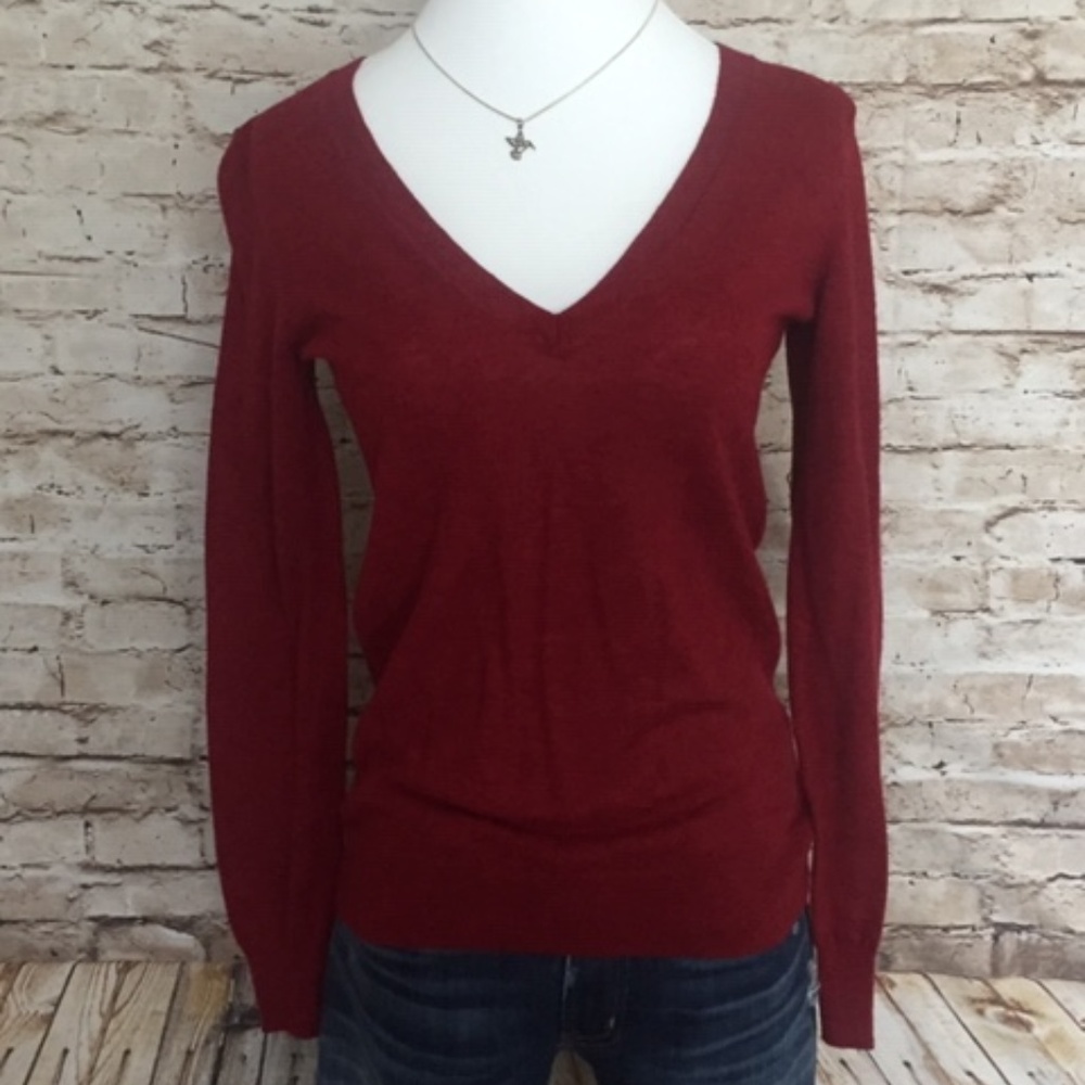 2/$10 The Limited dark red vneck sweater
